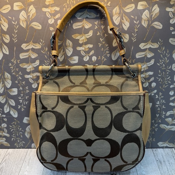 Coach Willis Brown Signature Canvas Tan Leather 70th Anniversary Crossbody Bag - Picture 3 of 16